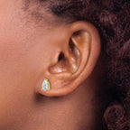14k 1 1/2 carat Certified Lab Grown Diamond VS+ F+ Complete Pear Three Prong Stud Earrings