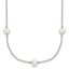 Sterling Silver Rhodium-plated 4-5mm White Near Round Freshwater Cultured Pearl 9-station 16 inch Necklace