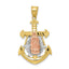 10K Two-Tone Gold Mariner Blessed Mother Pendant with Rhodium Finish