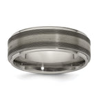 Edward Mirell Two-Tone Titanium Wedding Band with Sterling Silver Inlay
