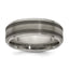 Edward Mirell Two-Tone Titanium Wedding Band with Sterling Silver Inlay