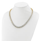 14k 72 3/8 carat Lab Grown Diamond VS+ F+ Complete Round 20 inch Graduated Tennis Necklace