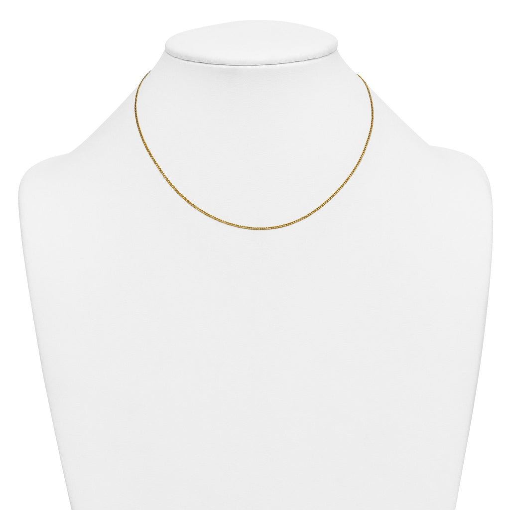 14K Gold Filled Polished Curb Chain Necklace in 1.25mm Width