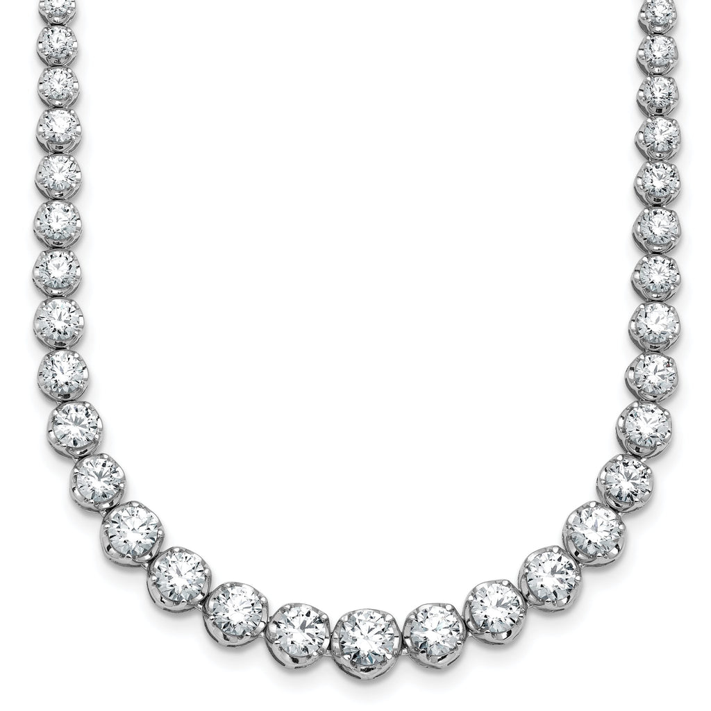 14k White Gold 11 carat Certified Lab Grown Diamond VS+ F+ Complete Round 20 inch Graduated Tennis Necklace