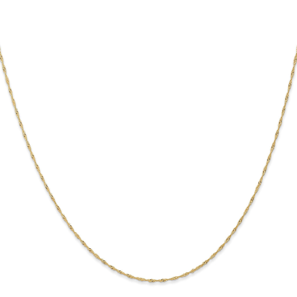 Singapore Chain Necklace in 14K Yellow Gold, 1mm