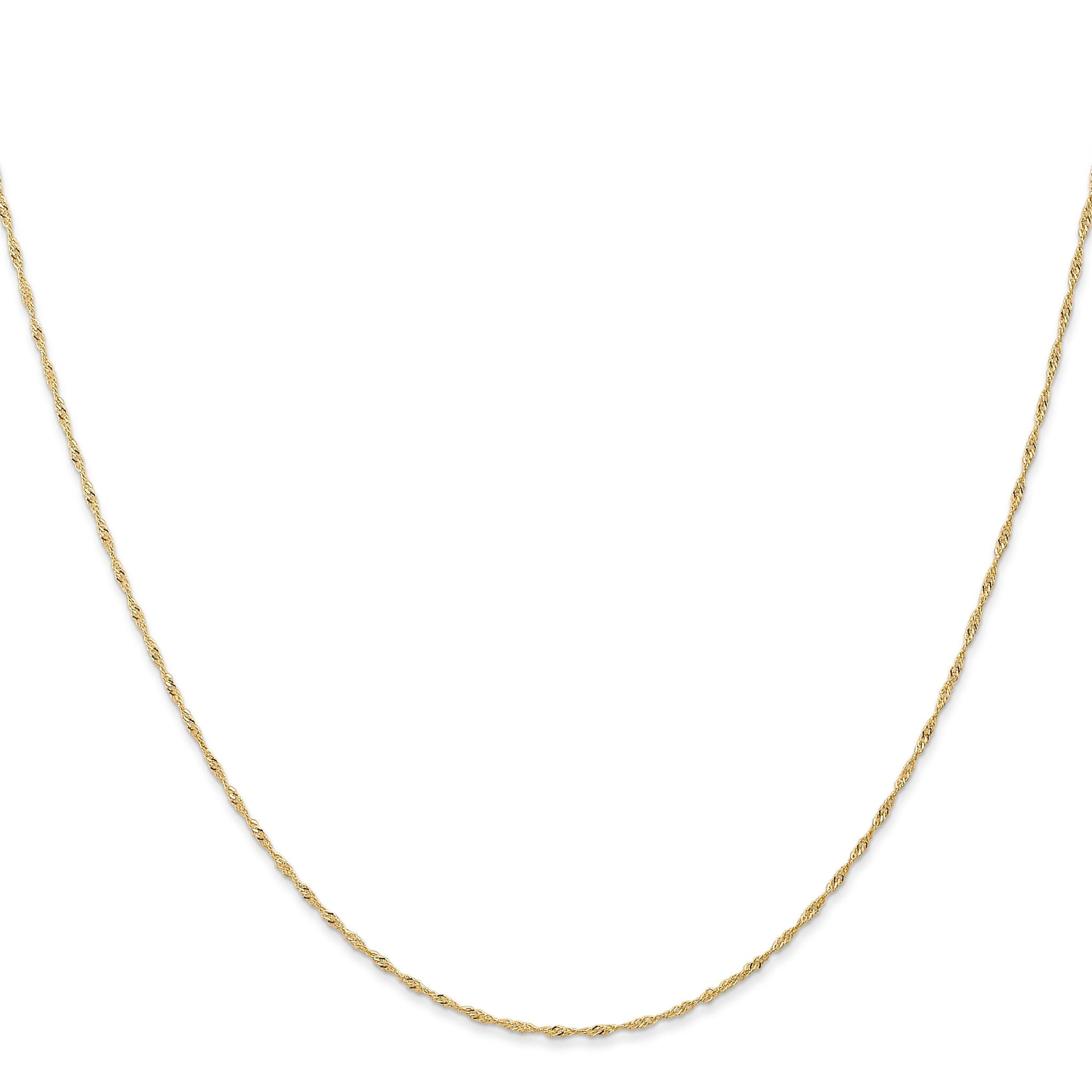 Singapore Chain Necklace in 14K Yellow Gold, 1mm