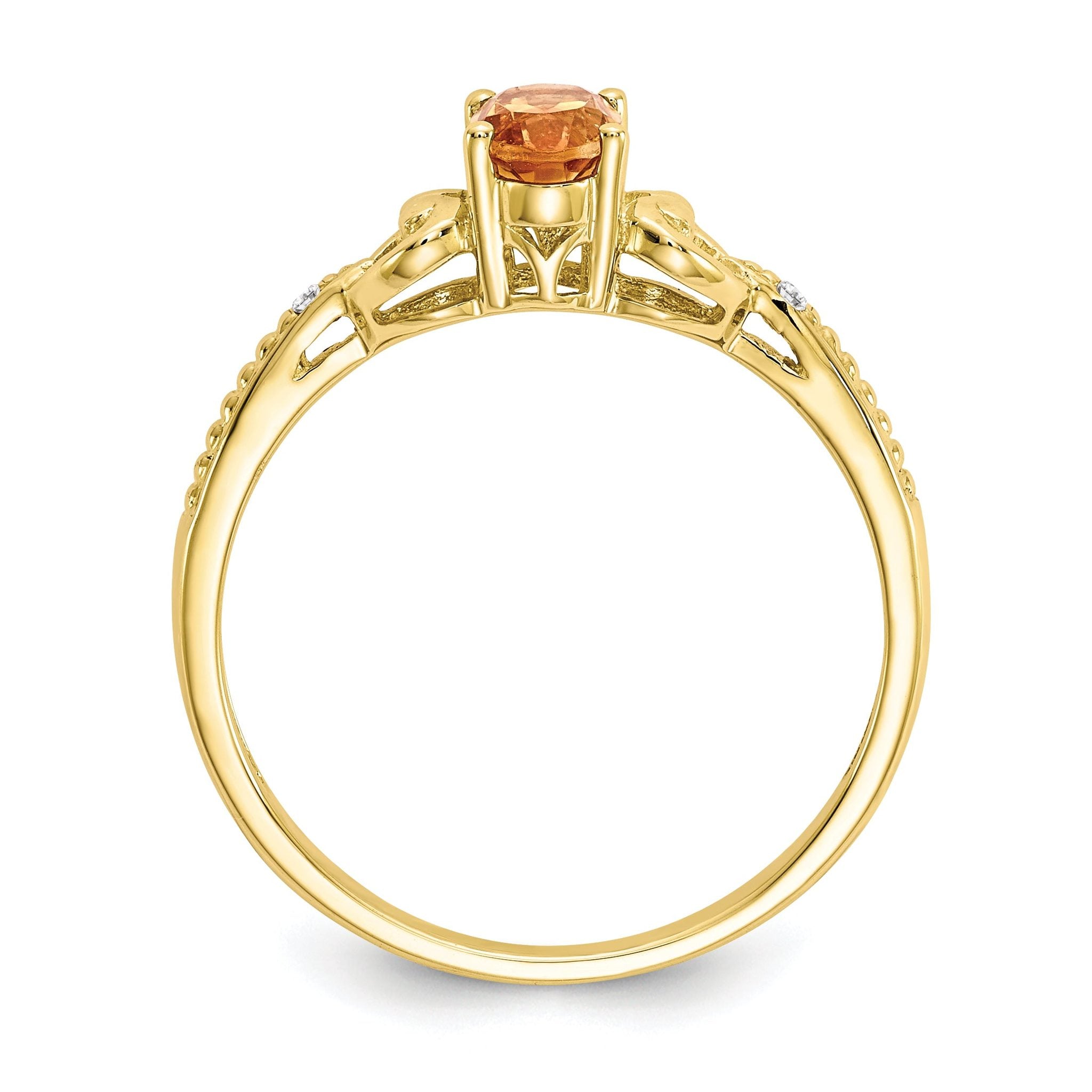 10K Citrine and Diamond Ring Secondary image