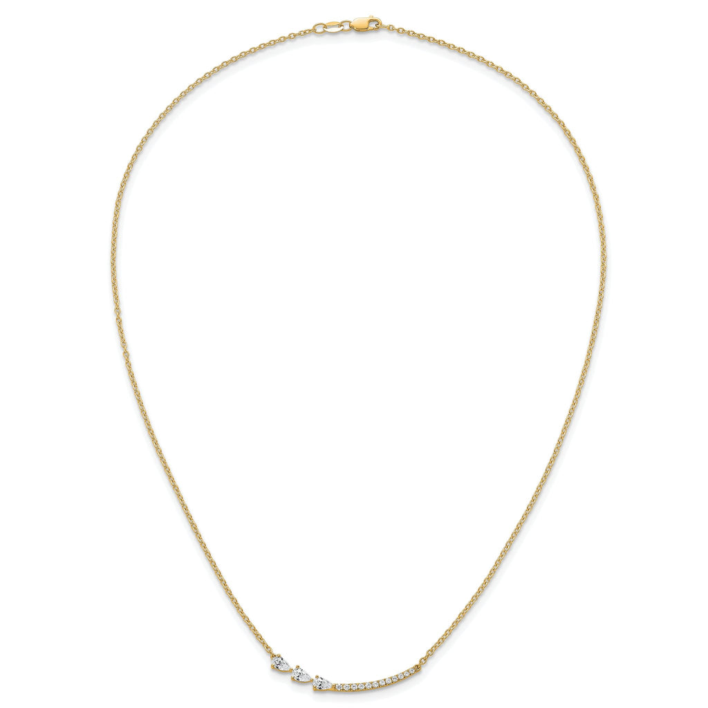 14k 3/4 carat Lab Grown Daimond VS+ F+ Complete 18 inch Fashion Bar Necklace