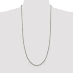 Polished Rolo Chain Necklace in Sterling Silver, 4mm