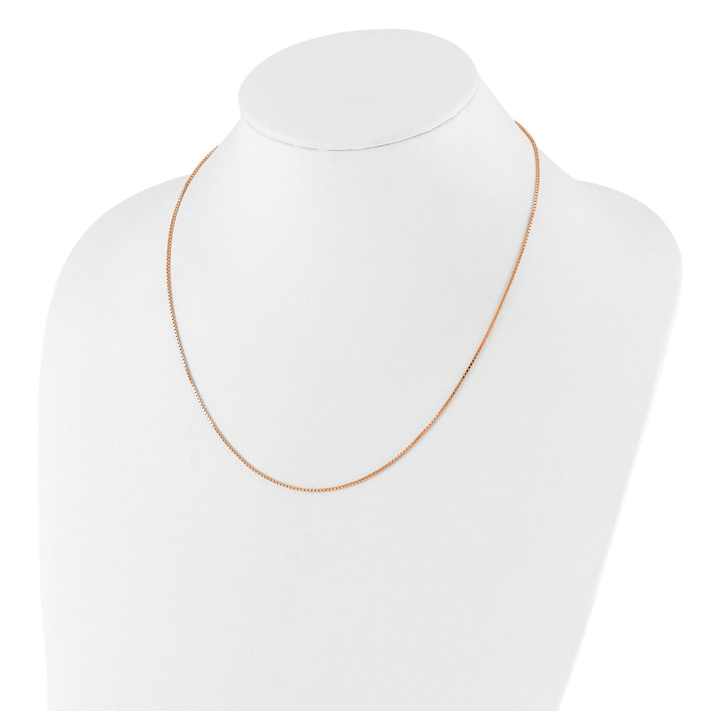Sterling Silver Rose Gold-plated Adjustable 1.1mm Box Chain