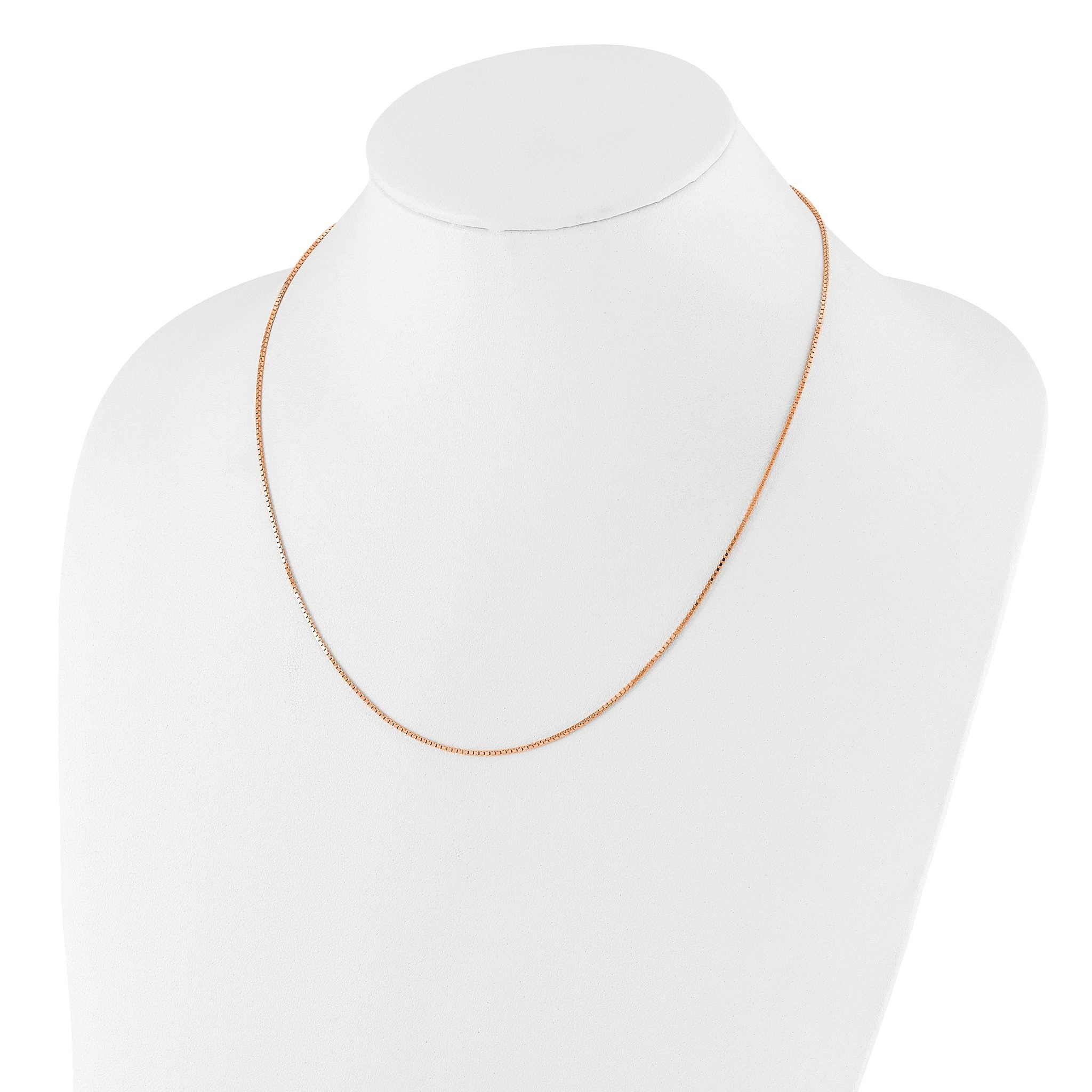 Sterling Silver Rose Gold-plated Adjustable 1.1mm Box Chain