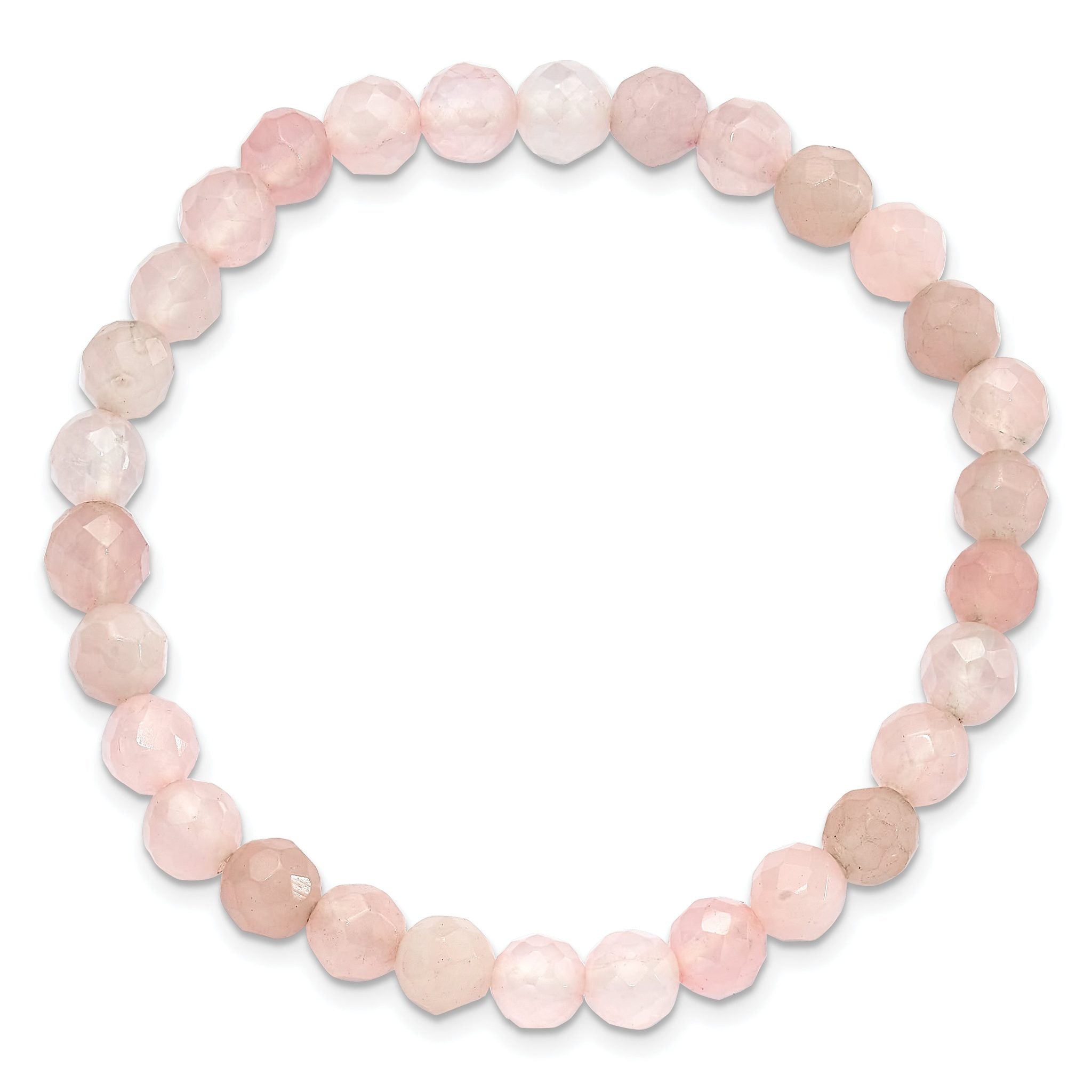Rose Quartz Faceted 6.50mm Beaded Stretch Bracelet Secondary image