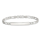 Sterling Silver 7inch Engraveable Figaro Link ID Bracelet