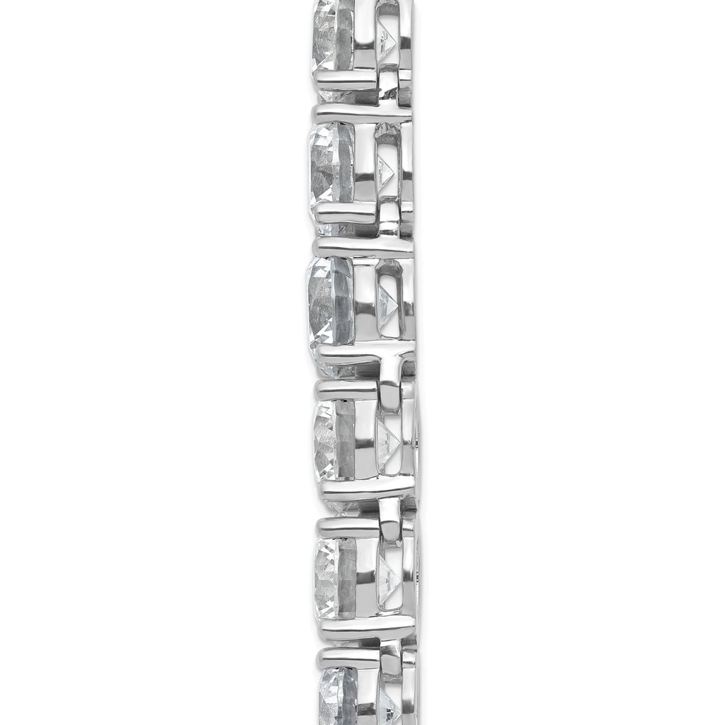14k White Gold 72 3/8 carat Lab Grown Diamond VS+ F+ Complete Round 20 inch Graduated Tennis Necklace