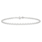 Fancy Heart Link Anklet in Sterling Silver