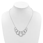 SS Radiant Essence Pol/Textured Circles w/ 2in Ext. Necklace