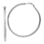 14K White Gold Hoop Earrings with Polished Finish and Omega Back 57mm