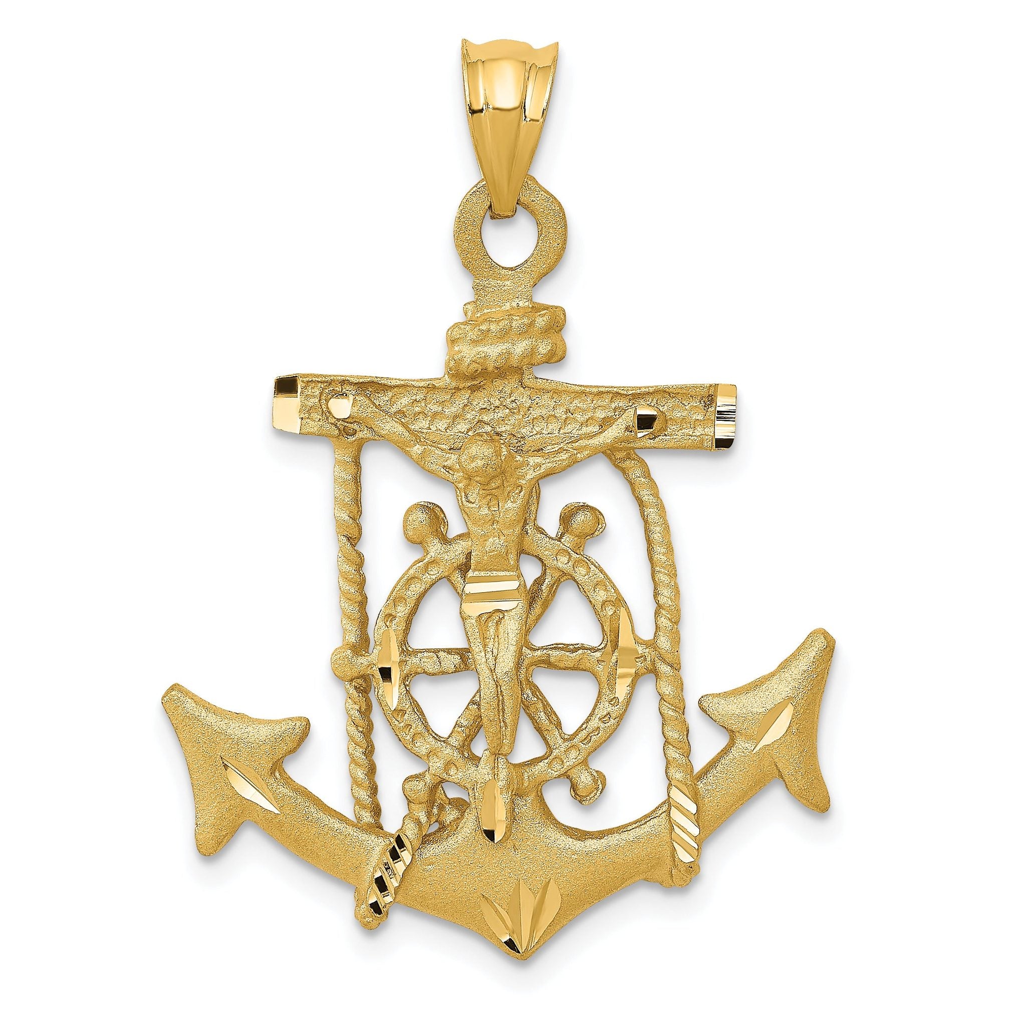 14K Gold Mariners Cross Pendant with Solid Design and Symbolic Elegance Main image