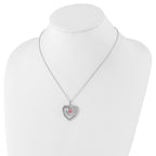 Sophia Jewelers Sterling Silver Heart Necklace with Multicolor CZ Elegance