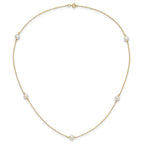14K Madi K 4-5mm White Round FW Cultured Pearl 5-station Necklace