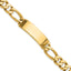 14k Hand-polished Solid Chain/Solid Plate Figaro Link 48x15mm Plate 8.5 inch ID Bracelet
