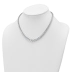 14k White Gold 25 3/8 carat Lab Grown Diamond VS+ F+ Complete Round 16 inch Graduated Tennis Necklace