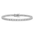 Cheryl M Sterling Silver Rhodium-plated Brilliant-cut CZ 7 Inch Tennis Bracelet