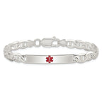 Sterling Silver Polished Medical Anchor Link ID Bracelet