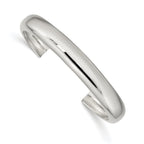 Sterling Silver 925 Women's Cuff Bangle Engravable Polished Finish