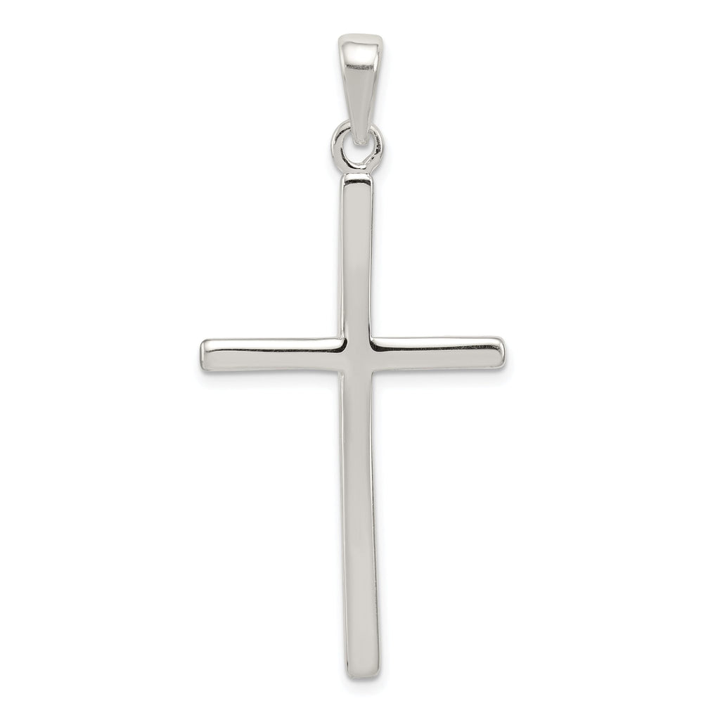 Sterling Silver 925 Polished Cross Pendant with Anti-Tarnish Coating
