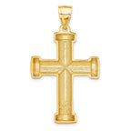 14K Gold Polished Latin Cross Pendant with Solid Cast Design