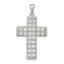 Sterling Silver 925 Rhodium-Plated CZ Cross Pendant Elegant Polished Design