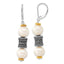 Sophia Jewelers Sterling Silver 14K Gold Pearl Dangle Earrings with Antiqued Finish
