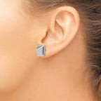 Stainless Steel Polished Button Earrings