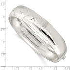 Sterling Silver 925 Adjustable Bangle with Polished Textured Design