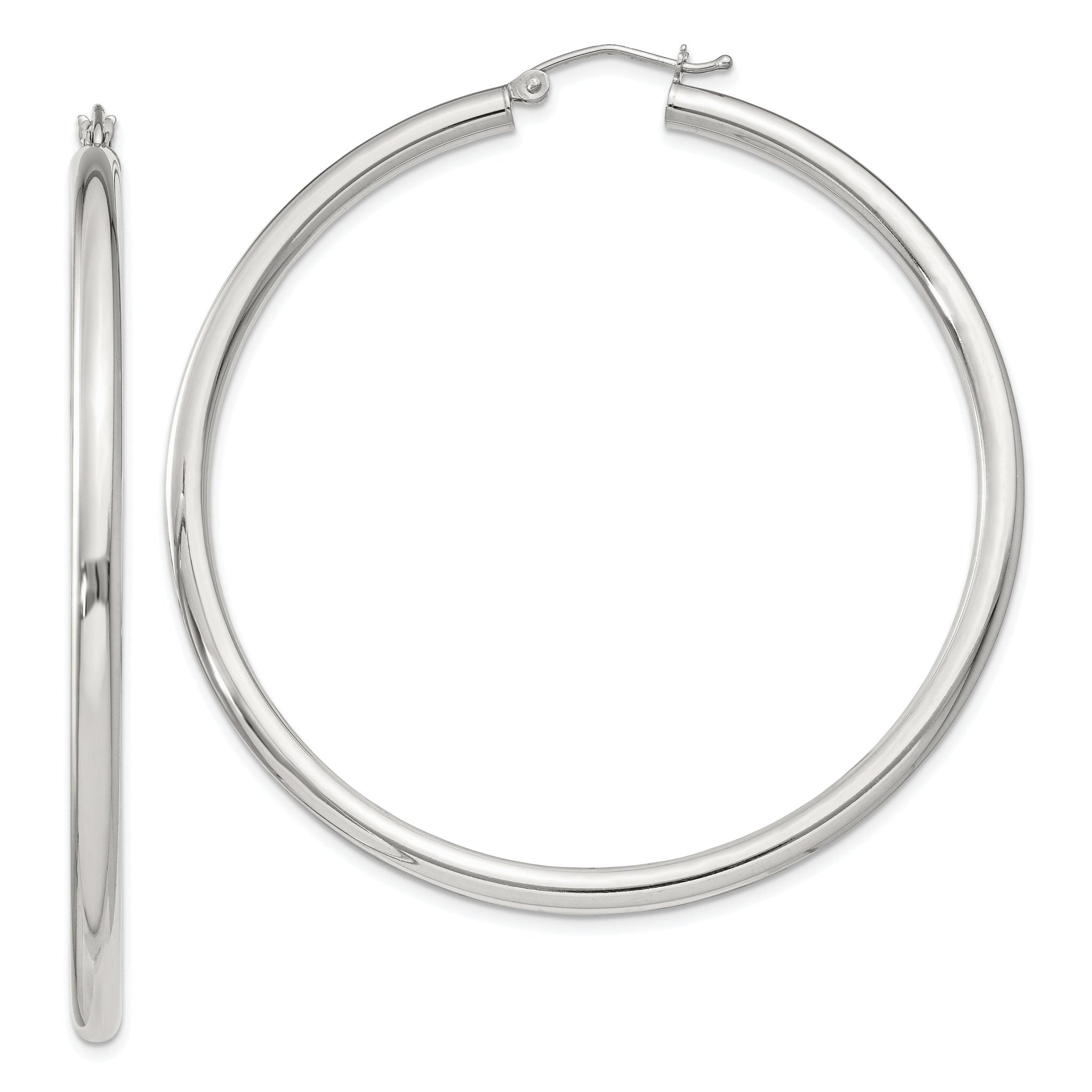 Sterling Silver 3mm Round Hoop Earrings Main image