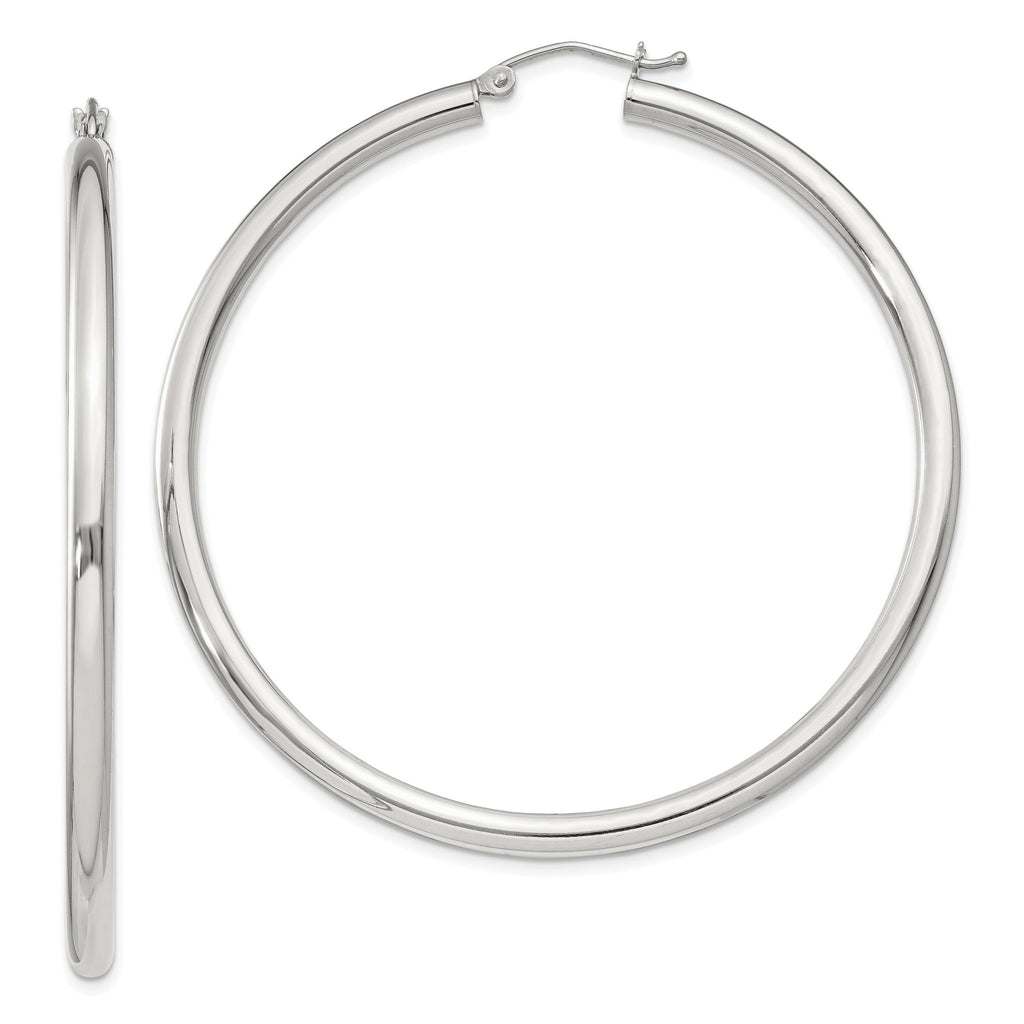 Sterling Silver 3mm Round Hoop Earrings