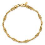 10K Polished Fancy Beaded Bracelet