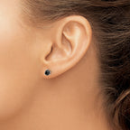 14K White Gold Black Diamond Stud Earrings with Rhodium Plating