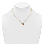 14k Polished Heart with Red and Black Enamel Ladybug 15.5 inch Childrens Necklace Plus 0.75 inch Extender