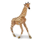 Luxury Giftware by Jere Pewter Bejeweled Crystals Gold-tone Enameled GINA & GEORGIE Mother & Baby Giraffes Trinket Box with Matching 18 Inch Necklace