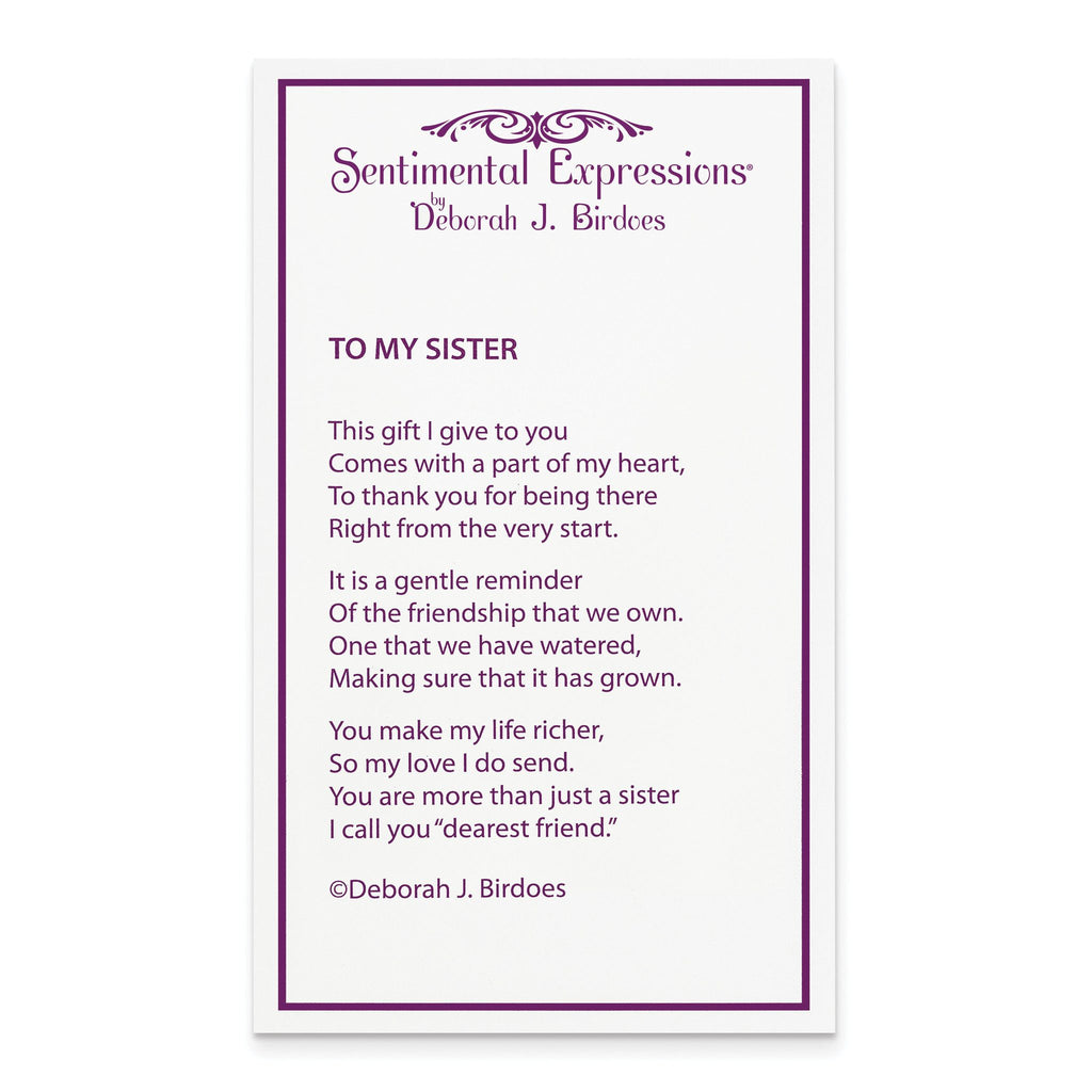 Sentimental Expressions Sterling Silver Rhodium-plated CZ To My Sister 18in Heart Necklace