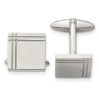 Polished Square Cufflinks in Stainless Steel