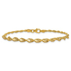 14K Polished and Diamond-cut Twisted Fancy Bracelet