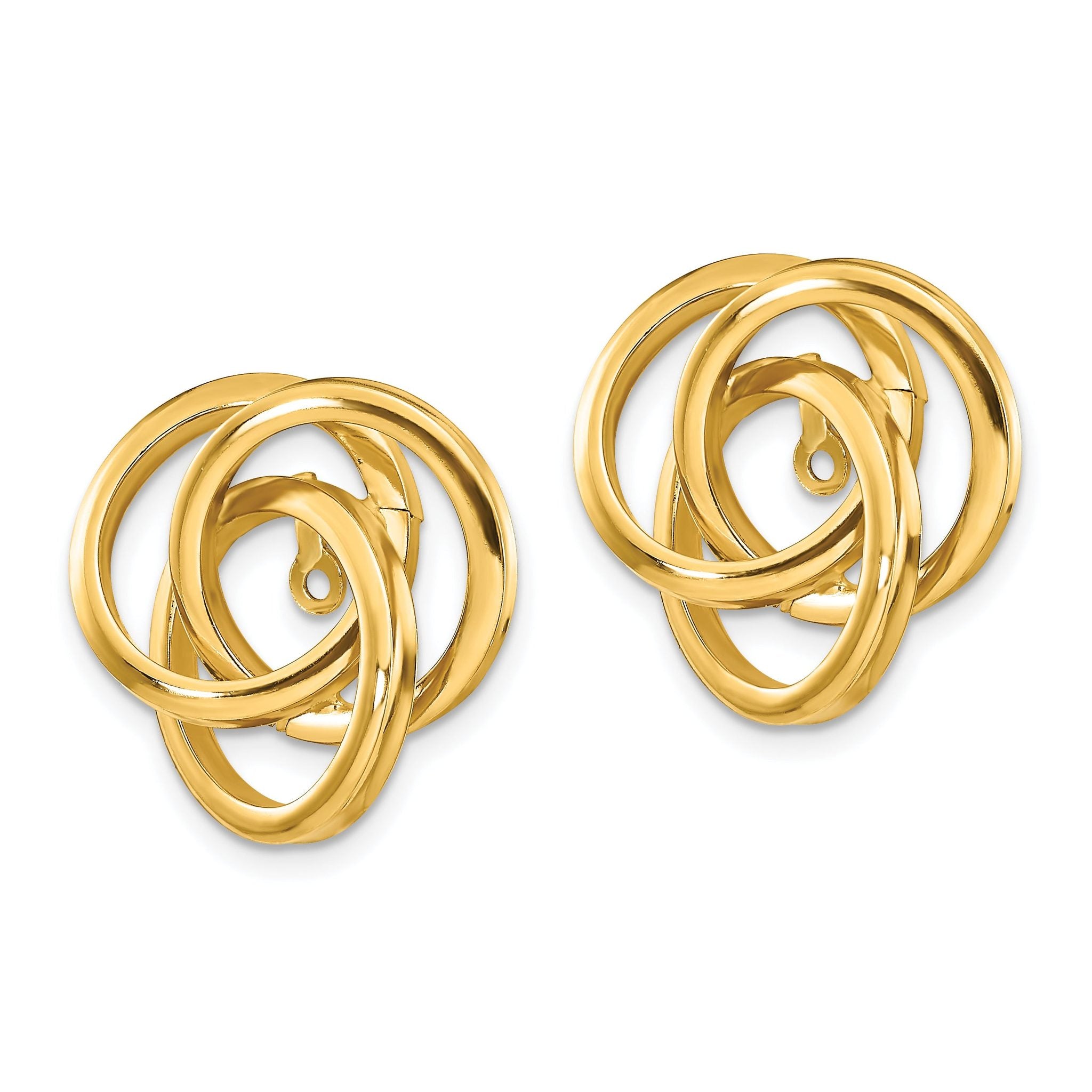14k Polished Love Knot Earring Jackets Secondary image