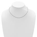 Sterling Silver Rh-plated 1.5mm Spiga 1in+1in Adjustable Chain