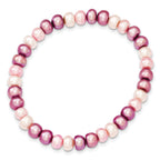 Sophia Jewelers Multicolor Freshwater Pearl Stretch Bracelet Handmade Elegance