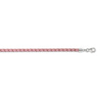 SS Reflections Pink Leather Rh-plated 14in With 2in ext Choker/Wrap Bracelet