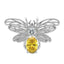 Cheryl M Sterling Silver Rhodium-plated Brilliant-cut Yellow and White CZ Bee Pin