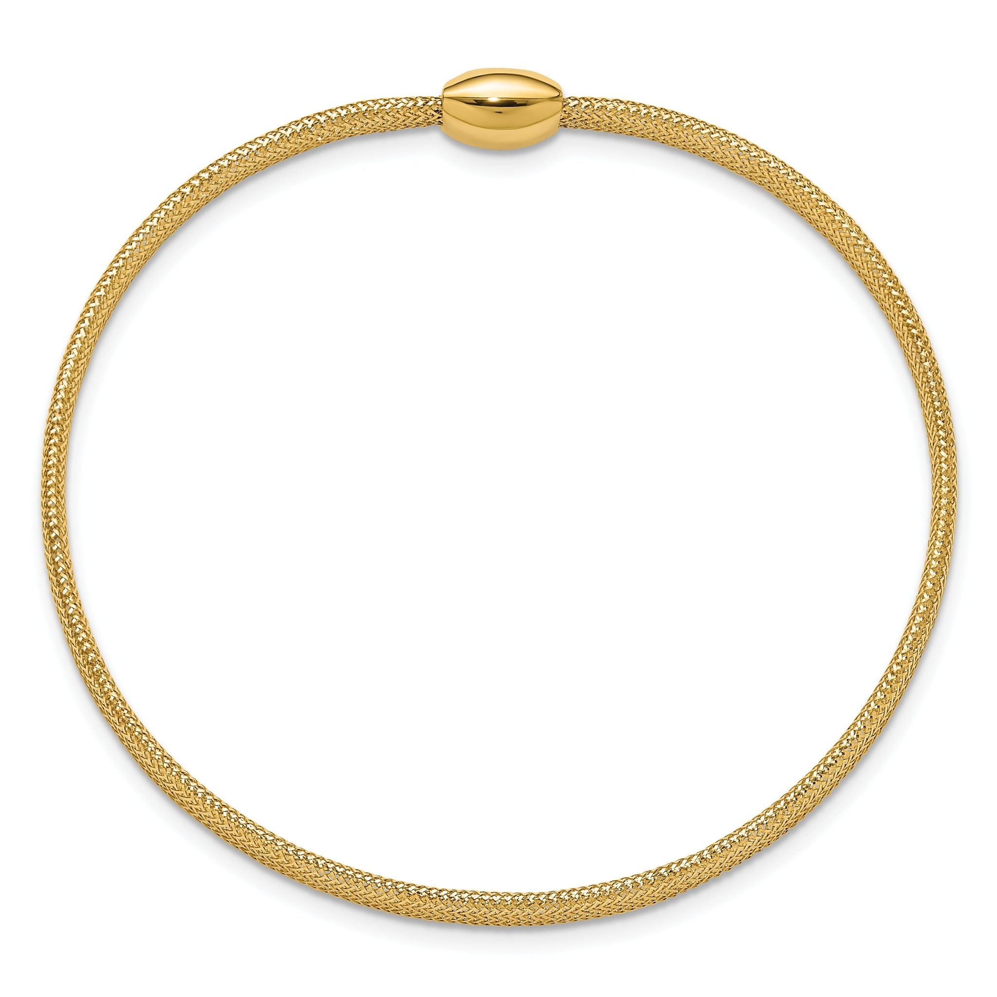 14K Polished Onyx Mesh Slip-on Stretch Bracelet Secondary image